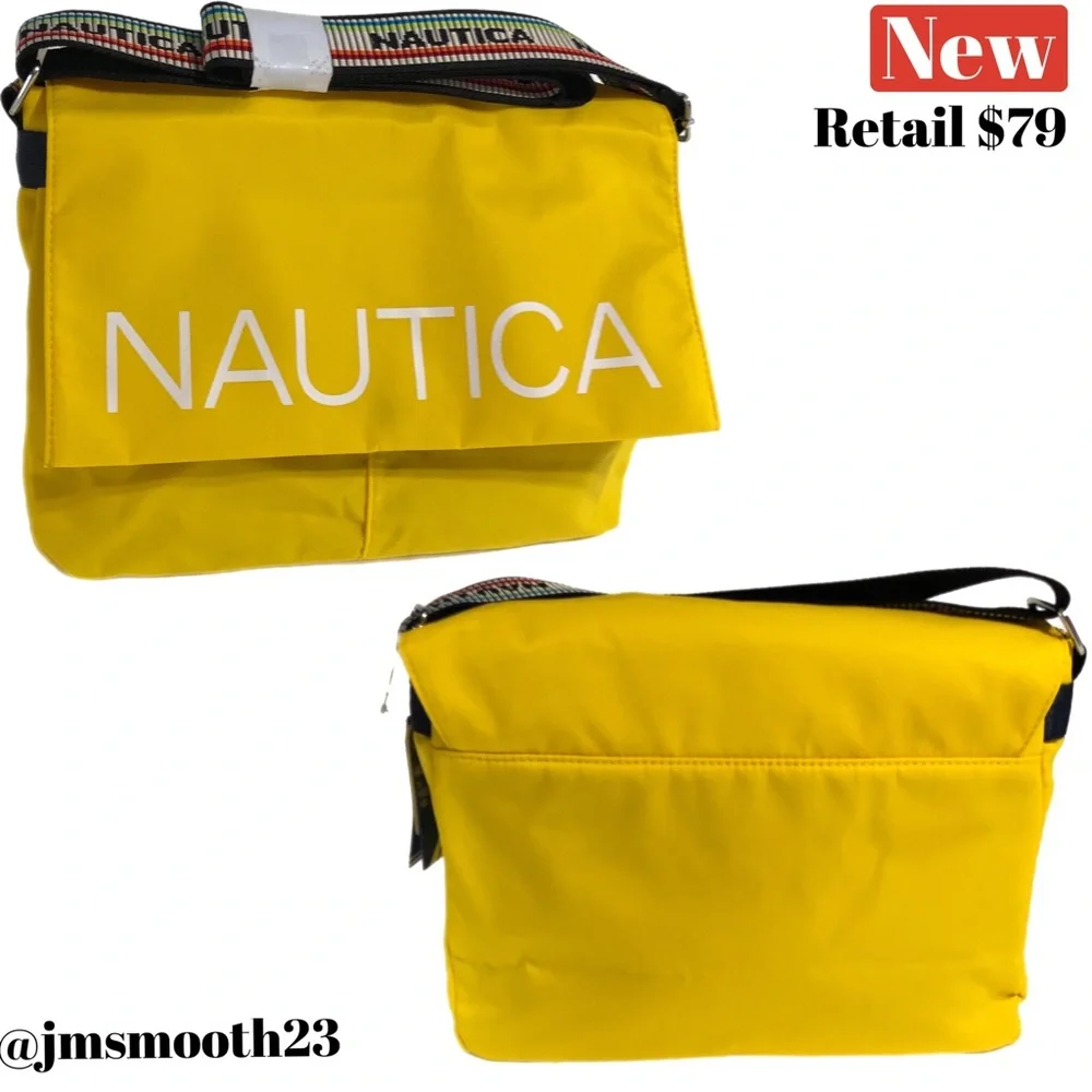 ♻️🆕 Nautica bright yellow Halyard messenger bag (810)